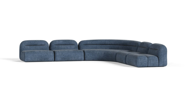 Divani Casa Forman Modern Blue Fabric Modular Sectional Sofa 5 Piece Sectional Model VGOD-ZW-23029-MOD-BLU-5-Piece Sectional