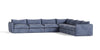 Divani Casa Kinsey Modern Blue Fabric Modular Sectional Sofa 7 Piece Sectional Model VGKK-KF.8035-MOD-NAVY-7-Piece Sectional