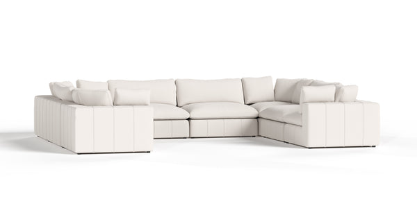 Divani Casa Vicki Modern Off White Fabric Modular Sectional 8 Piece Sectional Model VGKV-KF.8033-MOD-IVORY-8-Piece Sectional