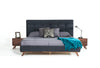 Modrest Addison Mid Century Modern Grey Fabric & Walnut Bed Model VGMABR-38-BED