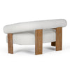 Aledo Modern Off-White Fabric + Oak Loveseat