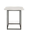 Modrest Aleidy White Marble & Black Metal End Table Model VGGMM-ET-1578-WHT-ET
