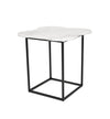 Modrest Aleidy White Marble & Black Metal End Table Model VGGMM-ET-1578-WHT-ET