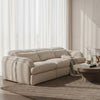Ambler Modern Off-White Fabric Sofa w/ 2 Power Recliners