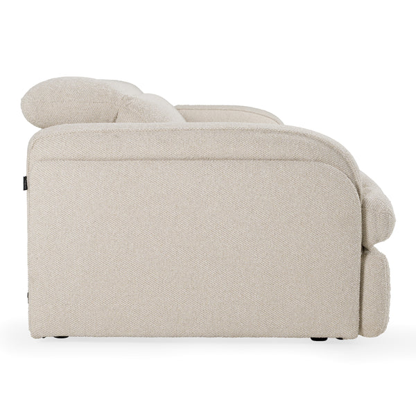 Ambler Modern Off-White Fabric Sofa w/ 2 Power Recliners