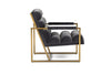 Modrest Anton Modern Grey Velvet & Brass Accent Chair Model VGMY-2749-GRY
