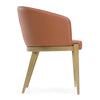 Modrest Aragon Modern Brown Vegan Leather & Brass Dining Chair Model VGGA-6206CH-1-BRN