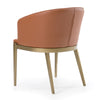 Modrest Aragon Modern Brown Vegan Leather & Brass Dining Chair Model VGGA-6206CH-1-BRN