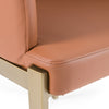 Modrest Aragon Modern Brown Vegan Leather & Brass Dining Chair Model VGGA-6206CH-1-BRN