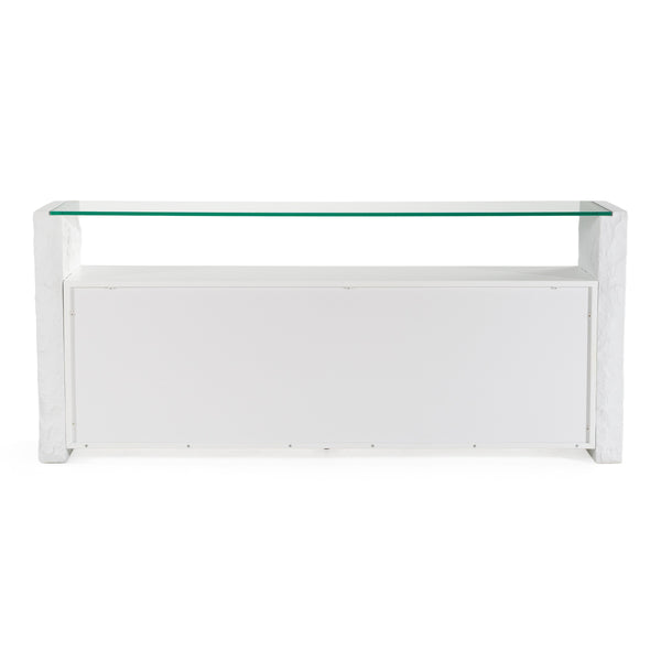 Ashley Modern Glass + White Fiberglass Buffet