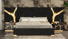 Queen Aspen Modern Black + Gold 4-Piece Bedroom Set