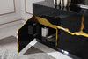 Modrest Aspen Modern High Gloss Black & Gold Buffet Model VGVCG1808-BLK