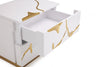 Modrest Aspen Modern White & Gold 2 Drawer Nightstand Model VGVC-N1801-WHT