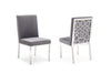 Modrest Reba Modern Grey Velvet & Stainless Steel Dining Chair (Set Of 2) Model VGVCB0258-GRYSTL