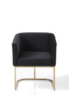 Modrest Yukon Modern Black Velvet & Gold Dining Chair Model VGVCB8362-BLKGLD