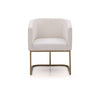 Modrest Yukon Modern White Fabric And Antique Brass Dining Chair Model VGVCB8362-WHTBRS