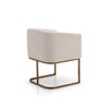 Modrest Yukon Modern White Fabric And Antique Brass Dining Chair Model VGVCB8362-WHTBRS