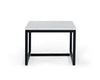 Modrest Baca White Marble & Black Metal End Table Model VGGMM-ET-1580-WHT-ET
