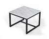 Modrest Baca White Marble & Black Metal End Table Model VGGMM-ET-1580-WHT-ET