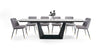 Modrest Baldwin Modern Grey Ceramic & Black Metal Extendable Dining Table Model VGNSGD8684-CB