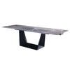 Modrest Baldwin Modern Grey Ceramic & Black Metal Extendable Dining Table Model VGNSGD8684-CB
