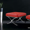Divani Casa Bellatrix Modern Red Leather "X" Leg Ottoman Model VG2T0364-RED-OTT