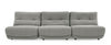 Divani Casa Basil Modern Grey Fabric Large Sofa With 3 Electric Recliners Model VGSX-BASIL-GRY-3PC