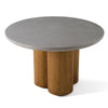Modrest Bateman Modern Faux Concrete & Walnut Round Dining Table Model VGMC-GF-1C009