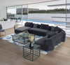 Divani Casa Bayou Contemporary Grey Velvet U Shaped Sectional Sofa Model VGODZW-20039-BL-GRY-SECT