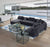 Divani Casa Bayou Contemporary Grey Velvet U Shaped Sectional Sofa Model VGODZW-20039-BL-GRY-SECT