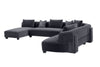 Divani Casa Bayou Contemporary Grey Velvet U Shaped Sectional Sofa Model VGODZW-20039-BL-GRY-SECT