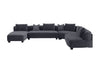 Divani Casa Bayou Contemporary Grey Velvet U Shaped Sectional Sofa Model VGODZW-20039-BL-GRY-SECT