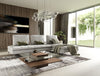 Modrest Bazzar Italian Right Facing Grey Leather Sectional Sofa Model VGFD-BAZAAR-G