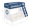 ACME Farah Navy Blue & White Bunk Bed(Twin | Full)Model BD00493