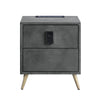 ACME Doris Gray Top Grain Leather Nightstand with USB Port & Electric Lock Model BD00556