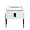 ACME Metis Vintage White Top Grain Leather Nightstand with USB Port & Electric Lock Model BD00557