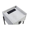 ACME Metis Vintage White Top Grain Leather Nightstand with USB Port & Electric Lock Model BD00557