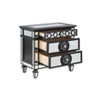 ACME Varian II Mirrored Black & Silver Nightstand Model BD00585
