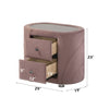 ACME Salonia Pink Velvet Nightstand Model BD01184
