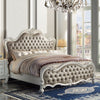 ACME Versailles II Vintage Gray Vintage Gray Synthetic Leather & Bone White California King Bed Model BD01321CK