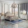ACME Versailles II Vintage Gray Synthetic Leather & Bone White Eastern King Bed Model BD01322EK