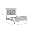 ACME Varian Gray Velvet Silver & Mirrored Twin Bed Model BD01412T