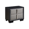ACME Nicola Silver Synthetic Leather & Black Nightstand Model BD01428