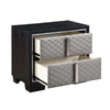 ACME Nicola Silver Synthetic Leather & Black Nightstand Model BD01428