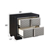 ACME Nicola Silver Synthetic Leather & Black Nightstand Model BD01428
