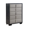 ACME Nicola Silver Synthetic Leather & Black Chest Model BD01431