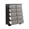 ACME Nicola Silver Synthetic Leather & Black Chest Model BD01431