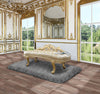 ACME Cabriole Light Gold Synthetic Leather & Gold Bench Model BD01468