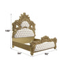 ACME Bernadette White Synthetic Leather & Gold Eastern King Bed Model BD01474EK