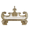 ACME Bernadette White Synthetic Leather & Gold Bench Model BD01480